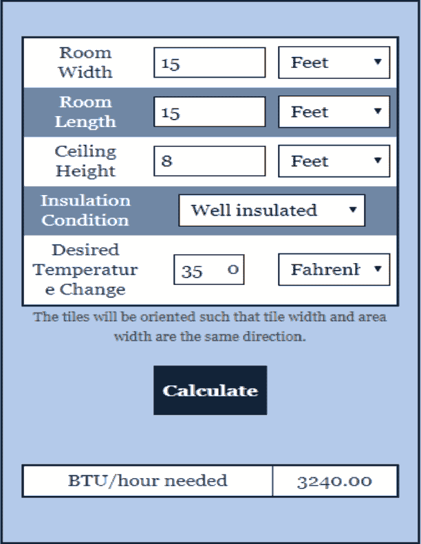 BTU Calculator Construction Calculator