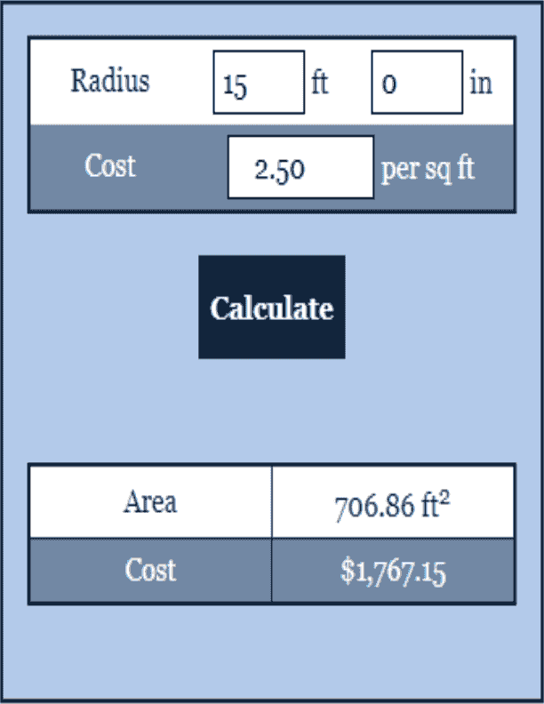 Circular Room Calculator Construction Calculator