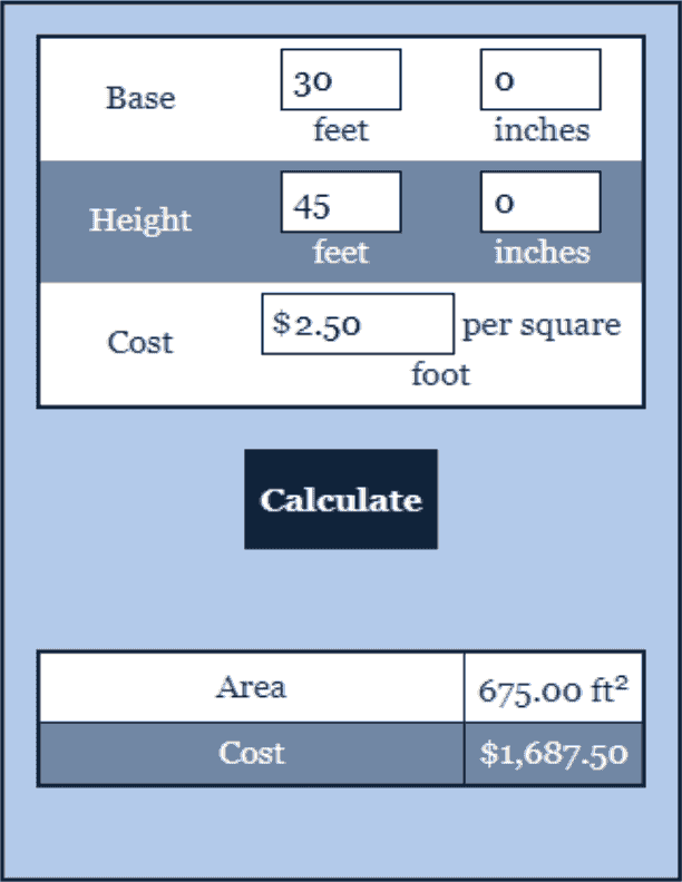 Triangular Room Calculator Construction Calculator