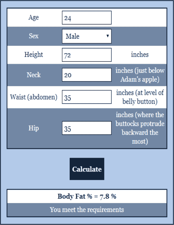 Fitness Calculator Online Calculator